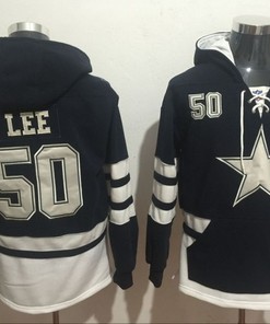 Dallas Cowboys Sean Lee #50 Nfl 2020 Black And White Hoodie Jersey