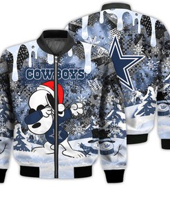 Dallas Cowboys Snoopy Dabbing The Peanuts Sports Football American Christmas Dripping Matching Gifts Unisex 3D Bomber Jacket