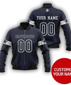 Dallas Cowboys Super Bowl Champions Custom Number Name Blue Gift For Cowboys Fans Bomber Jacket