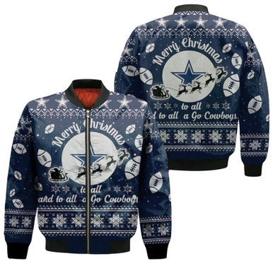 Dallas Cowboys To All And To All A Go Cowboys Ugly Christmas Festive Gift For Dallas Cowboys Fans Bomber Jacket