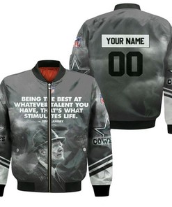 Dallas Cowboys Tom Landry Quote Personalized Bomber Jacket Model 1695