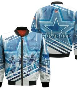 Dallas Cowboys Triplets Emmitt Smith 22 Troy Aikman 8 Michael Irvin 88 3D Bomber Jacket Model 1697