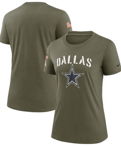 Dallas Cowboys Women's 2022 Salute To Service Legend T-Shirt - Olive