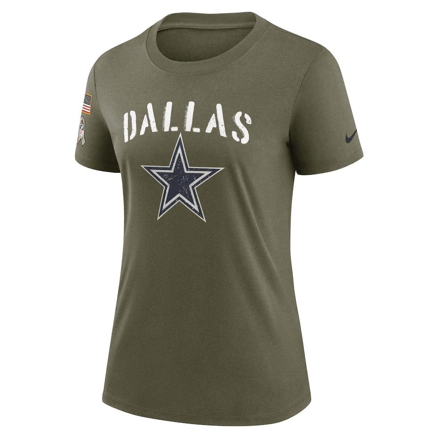 Dallas Cowboys Women's 2022 Salute To Service Legend T-Shirt - Olive