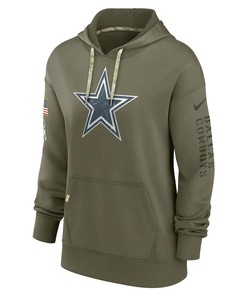 Dallas Cowboys Women's 2022 Salute To Service Performance Pullover Hoodie - Olive