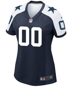 Dallas Cowboys Women's Alternate Custom 00 Game Jersey - Navy