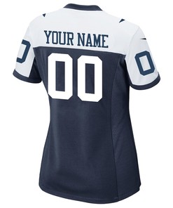 Dallas Cowboys Women's Alternate Custom 00 Game Jersey - Navy