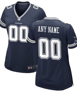 Dallas Cowboys Women's Custom 00 Game Jersey - Navy