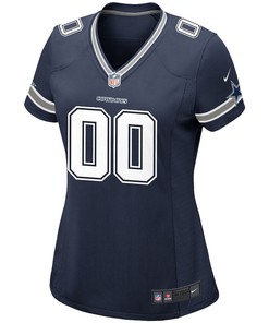 Dallas Cowboys Women's Custom 00 Game Jersey - Navy