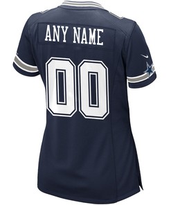 Dallas Cowboys Women's Custom 00 Game Jersey - Navy