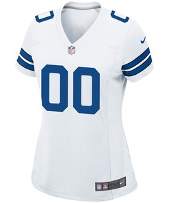 Dallas Cowboys Women's Custom 00 Game Jersey - White