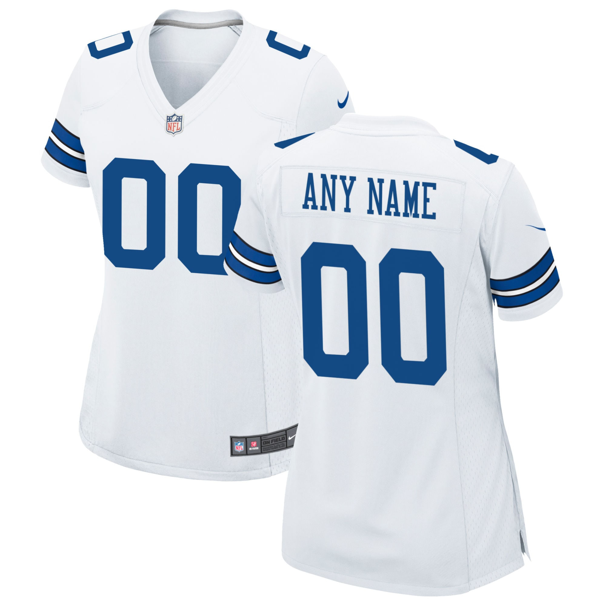 Dallas Cowboys Womens Custom Game Jersey White Custom Jerseys Nfl