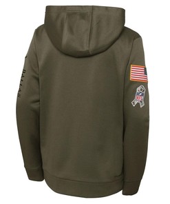 Dallas Cowboys Youth 2022 Salute To Service Performance Pullover Hoodie - Olive