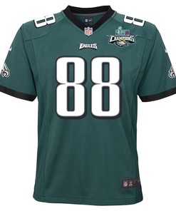 Dallas Goedert 88 Philadelphia Eagles Super Bowl LVII Champions 2 Stars 2 Stars Youth Game Jersey - Black