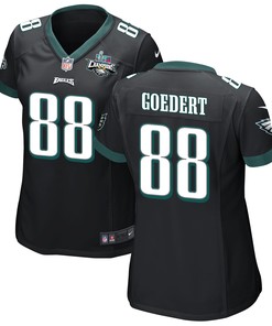 Dallas Goedert 88 Philadelphia Eagles Super Bowl LVII Champions 2 Stars Women Game Jersey - Black