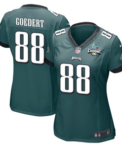Dallas Goedert 88 Philadelphia Eagles Super Bowl LVII Champions 2 Stars Women Game Jersey - Midnight Green