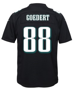 Dallas Goedert 88 Philadelphia Eagles Super Bowl LVII Champions 2 Stars Youth Game Jersey - Black
