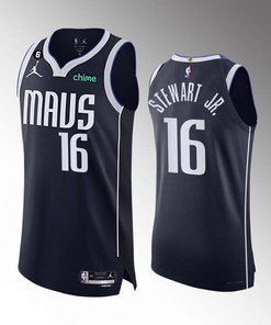 Dallas Mavericks 16 D.J. Stewart Jr. Navy Men Jersey 2022-23 Statement Edition