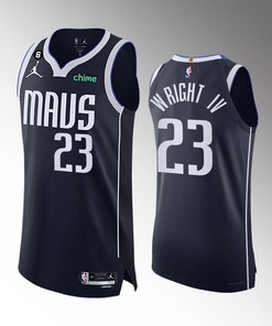 Dallas Mavericks 23 McKinley Wright IV Navy Men Jersey 2022-23 Statement Edition