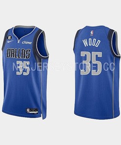 Dallas Mavericks 35 Christian Wood 2022-23 Icon Edition Royal Men Jersey