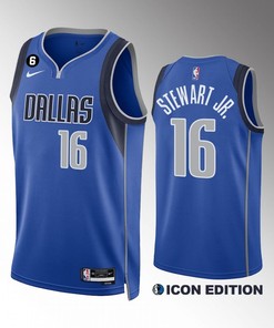 Dallas Mavericks D.J. Stewart Jr. 16 Royal Icon Edition Jersey 2022-23 Swingman