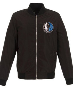 Dallas Mavericks JH Design Lightweight Nylon Full-Zip Bomber Jacket - Black