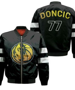 Dallas Mavericks Luka Doncic 77 Nba Golden Edition White Jersey Bomber Jacket