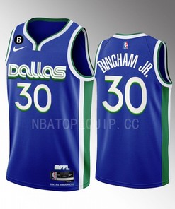 Dallas Mavericks Marcus Bingham Jr. 30 2022-23 City Edition Blue Men Jersey Swingman