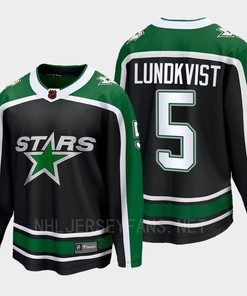 Dallas Stars 2022 Nils Lundkvist 5 Special Edition 2.0 Black 5 Jersey Breakaway Player