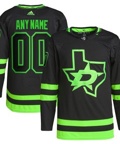 Dallas Stars Adidas Alternate Primegreen Authentic Pro Custom Jersey - Black Custom Jerseys Nhl