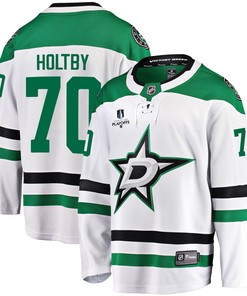 Dallas Stars Braden Holtby 70 Away 2022 Stanley Cup Playoffs Breakaway Men Jersey - White