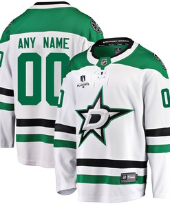 Dallas Stars Custom Away 2022 Stanley Cup Playoffs Breakaway Men Jersey - White