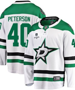 Dallas Stars Jacob Peterson 40 Away 2022 Stanley Cup Playoffs Breakaway Men Jersey - White