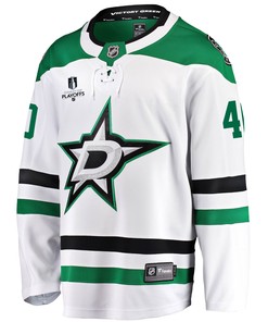 Dallas Stars Jacob Peterson 40 Away 2022 Stanley Cup Playoffs Breakaway Men Jersey - White