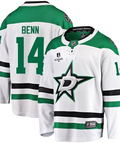 Dallas Stars Jamie Benn 14 Away 2022 Stanley Cup Playoffs Breakaway Men Jersey - White
