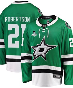 Dallas Stars Jason Robertson 21 Home 2022 Stanley Cup Playoffs Breakaway Men Jersey - Green