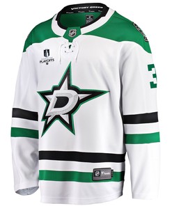Dallas Stars John Klingberg 3 Away 2022 Stanley Cup Playoffs Breakaway Men Jersey - White