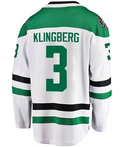 Dallas Stars John Klingberg 3 Away 2022 Stanley Cup Playoffs Breakaway Men Jersey - White