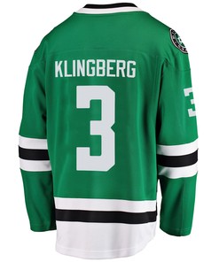 Dallas Stars John Klingberg 3 Home 2022 Stanley Cup Playoffs Breakaway Men Jersey - Green