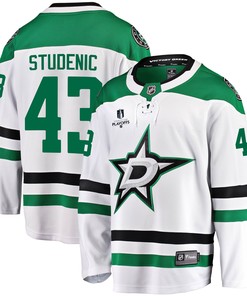 Dallas Stars Marian Studenic 43 Away 2022 Stanley Cup Playoffs Breakaway Men Jersey - White
