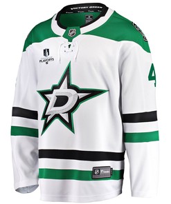 Dallas Stars Miro Heiskanen 4 Away 2022 Stanley Cup Playoffs Breakaway Men Jersey - White