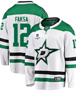 Dallas Stars Radek Faksa 12 Away 2022 Stanley Cup Playoffs Breakaway Men Jersey - White