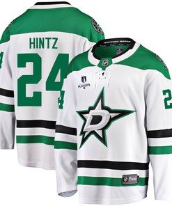 Dallas Stars Roope Hintz 24 Away 2022 Stanley Cup Playoffs Breakaway Men Jersey - White