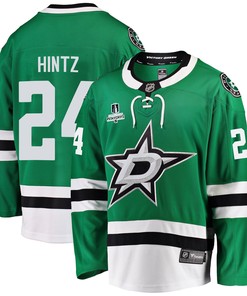 Dallas Stars Roope Hintz 24 Home 2022 Stanley Cup Playoffs Breakaway Men Jersey - Green