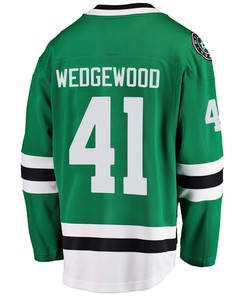 Dallas Stars Scott Wedgewood 41 Home 2022 Stanley Cup Playoffs Breakaway Men Jersey - Green