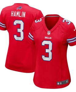 Damar Hamlin 3 Buffalo Bills Women's Alternate Game Jersey - Red