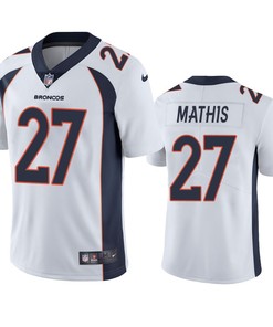 Damarri Mathis 27 Denver Broncos White Vapor Limited Jersey