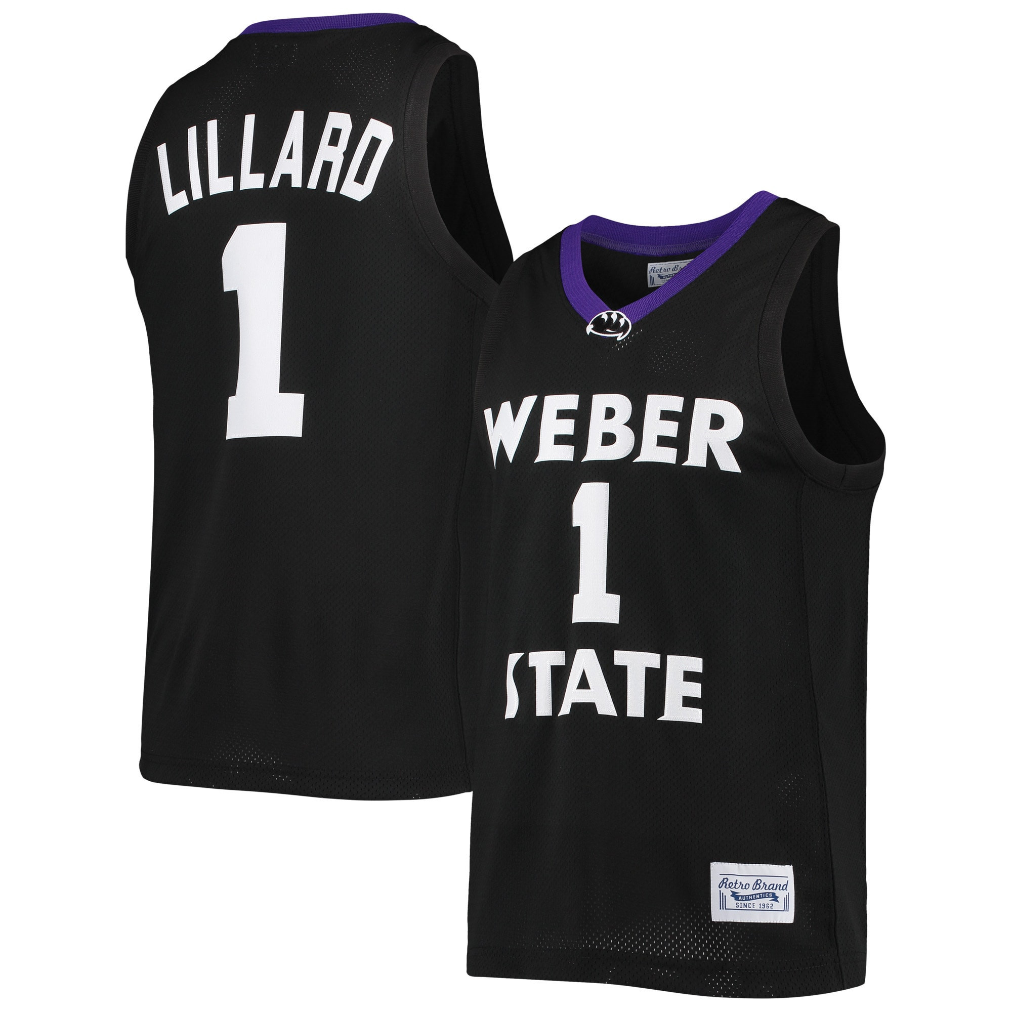 Damian Lillard Weber State Wildcats Original Retro Brand Alumni Commemorative Classic Basketball Jersey - Black Ncaa