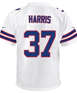 Damien Harris 37 Buffalo Bills Youth Game Jersey - White