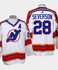 Damon Severson 28 New Jersey Devils 2022-23 Reverse Retro 2.0 White Jersey